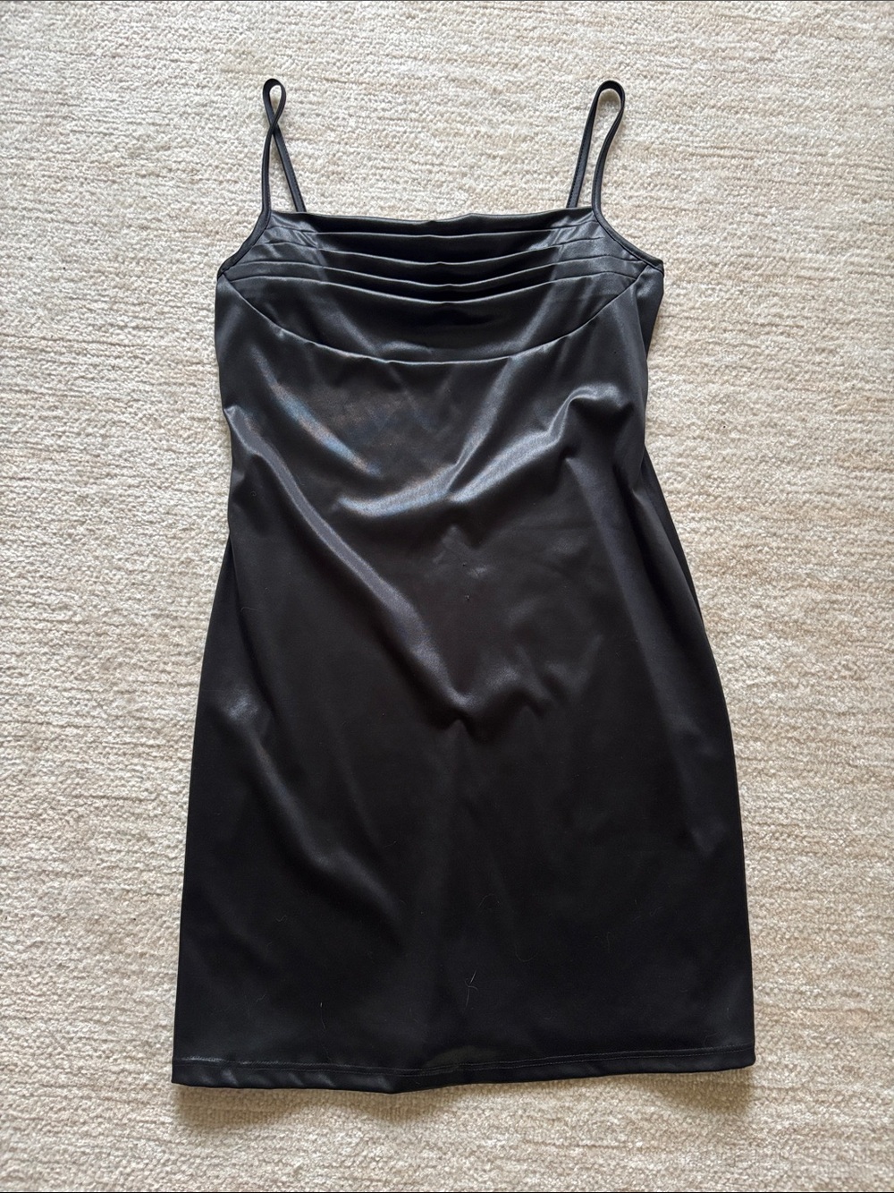 Classic Black Slip Dress with Cowl Neck
